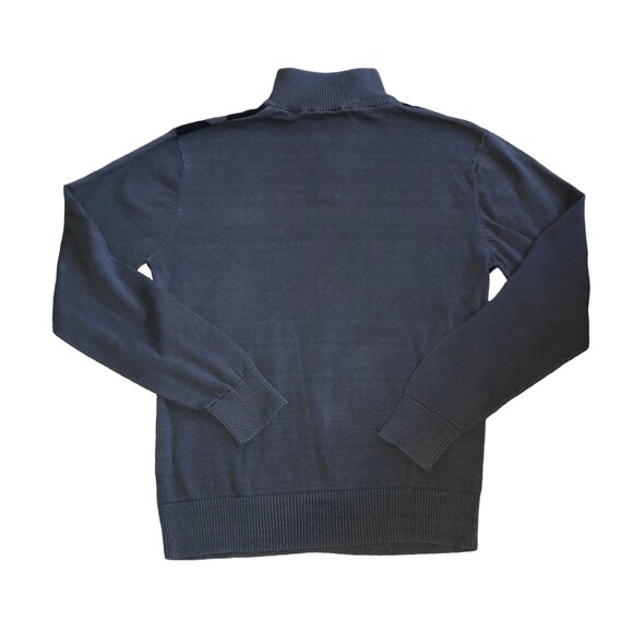 Y2K BLUE GRAY ARGYLE SWEATER SIZE XL 1/4 ZIP 100% COTTON CARBON MENS - Picture 4 of 4